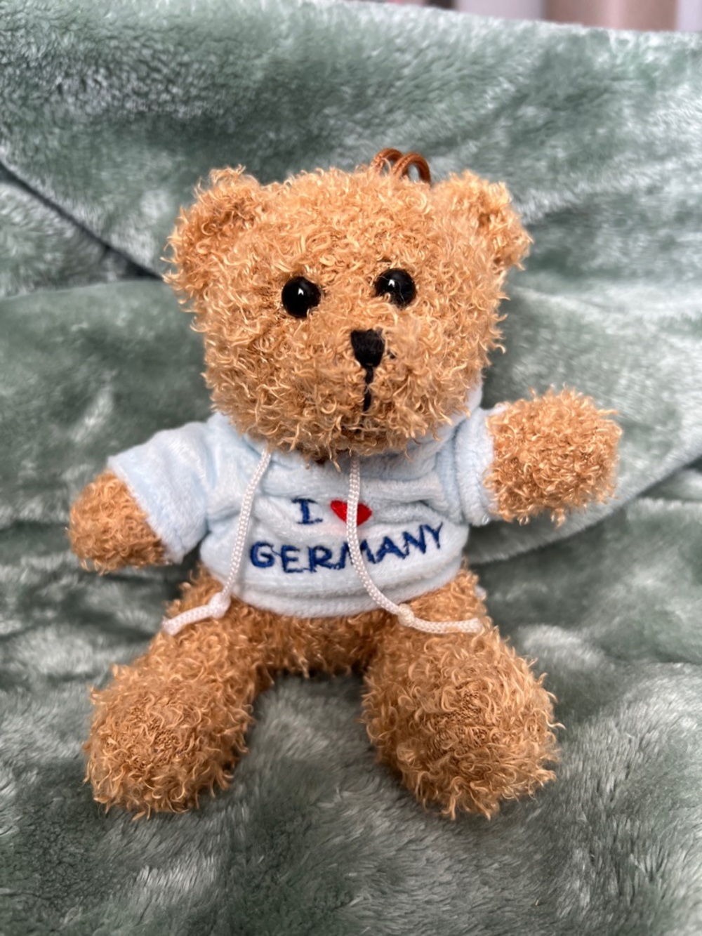 Plush Teddy Bear with Light Blue 'I ♥ Germany' Hoodie